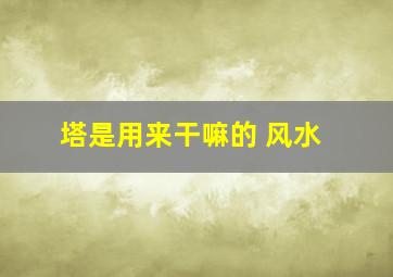 塔是用来干嘛的 风水